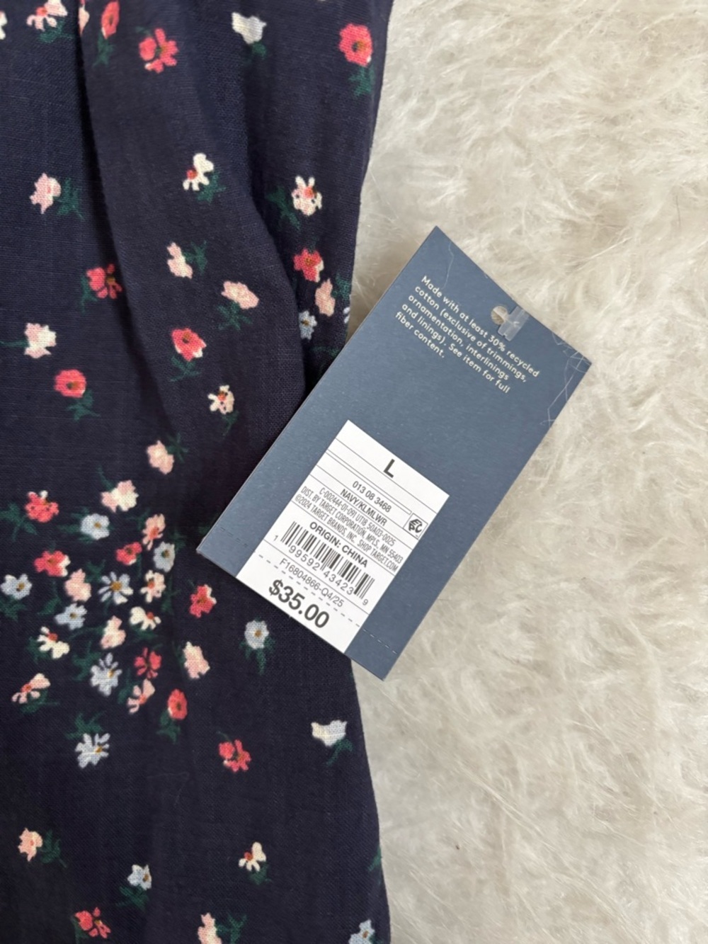 Universal Thread NWT Women’s Navy Floral AOP Sundress with Ruffle Straps - Picture 4 of 4